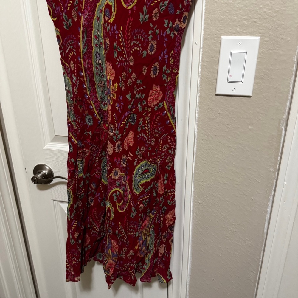 Vintage Elegant Paisley Red Dress - Picture 5 of 8